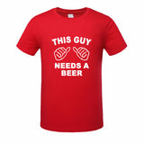 THIS GUY NEEDS A BEER Funny Guy Tee Shirt